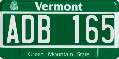 VT license plate ADB165