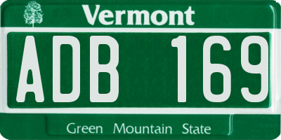 VT license plate ADB169