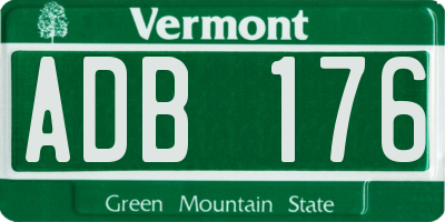 VT license plate ADB176
