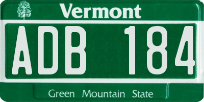 VT license plate ADB184