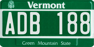 VT license plate ADB188