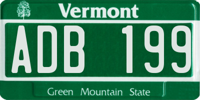 VT license plate ADB199