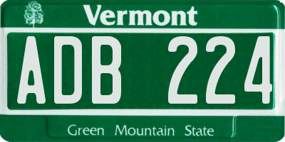 VT license plate ADB224