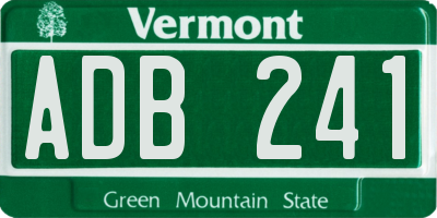 VT license plate ADB241