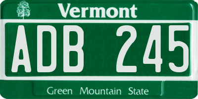 VT license plate ADB245
