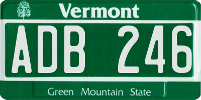 VT license plate ADB246