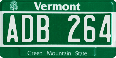 VT license plate ADB264