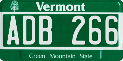VT license plate ADB266