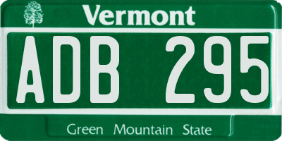 VT license plate ADB295