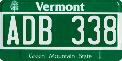 VT license plate ADB338
