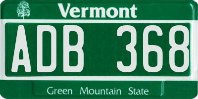 VT license plate ADB368