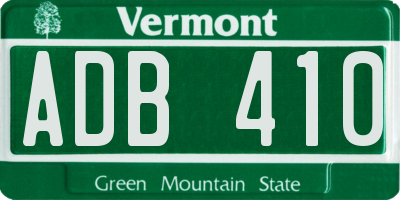 VT license plate ADB410