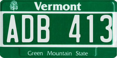 VT license plate ADB413