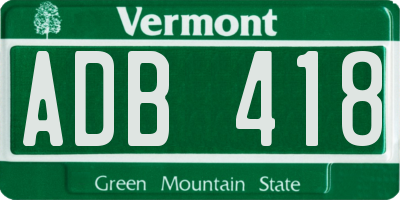 VT license plate ADB418