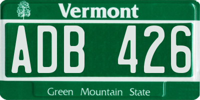VT license plate ADB426
