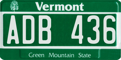 VT license plate ADB436