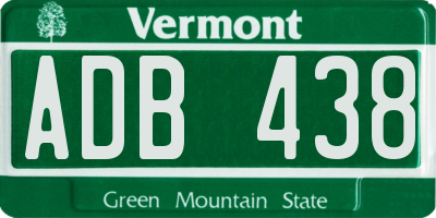 VT license plate ADB438