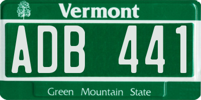 VT license plate ADB441