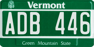 VT license plate ADB446