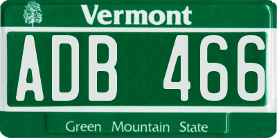 VT license plate ADB466