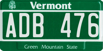 VT license plate ADB476
