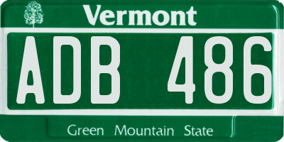 VT license plate ADB486