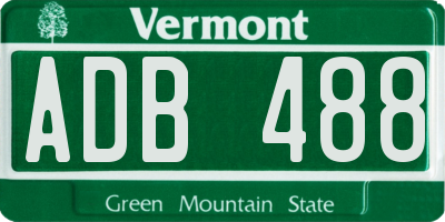 VT license plate ADB488