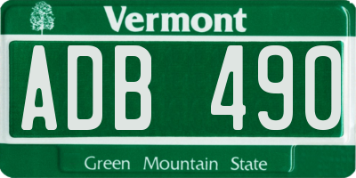 VT license plate ADB490