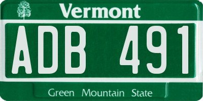 VT license plate ADB491