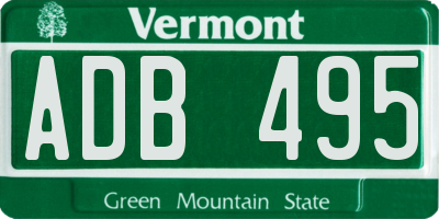 VT license plate ADB495