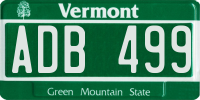 VT license plate ADB499