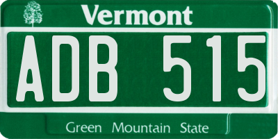 VT license plate ADB515