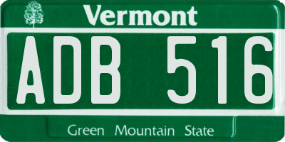 VT license plate ADB516