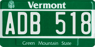 VT license plate ADB518