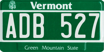 VT license plate ADB527