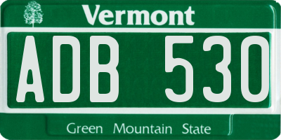 VT license plate ADB530