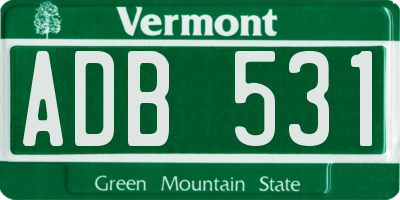 VT license plate ADB531