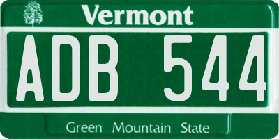 VT license plate ADB544