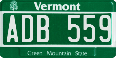 VT license plate ADB559