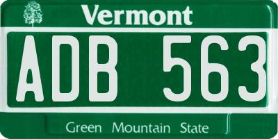 VT license plate ADB563