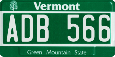 VT license plate ADB566