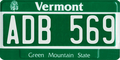 VT license plate ADB569