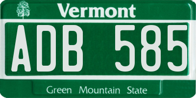 VT license plate ADB585