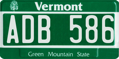VT license plate ADB586