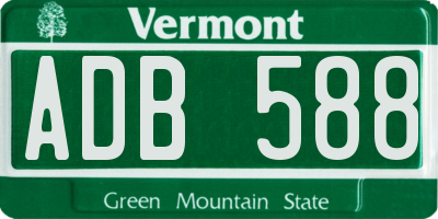 VT license plate ADB588