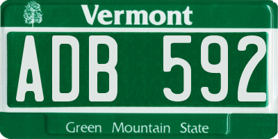 VT license plate ADB592