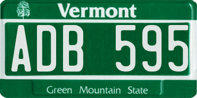 VT license plate ADB595