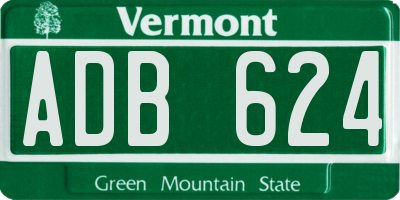VT license plate ADB624