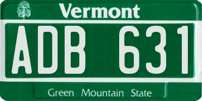 VT license plate ADB631