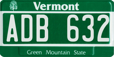 VT license plate ADB632